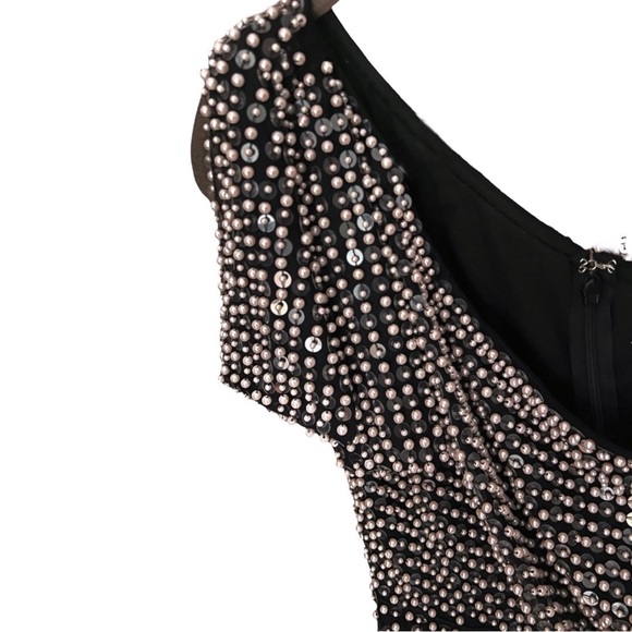 NWT MAC DUGGAL 93735 Pearl Embellished Soft Tie One Shoulder Gown Size 4 - Picture 10 of 10